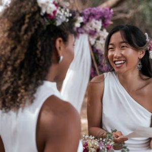 People – Beautiful Lesbian Couple Celebrating