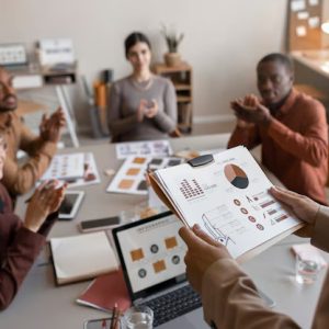 Business – High Angle People Applauding