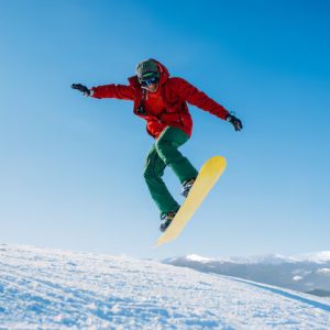 Sports – Snowboarder Makes Jump Speed