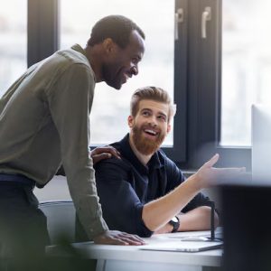 Business – Two Happy Men Working
