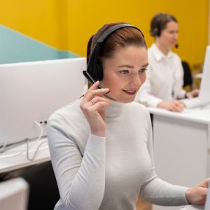 Business – Woman Working Call Center