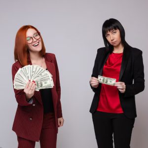 People – Women With Money Posing