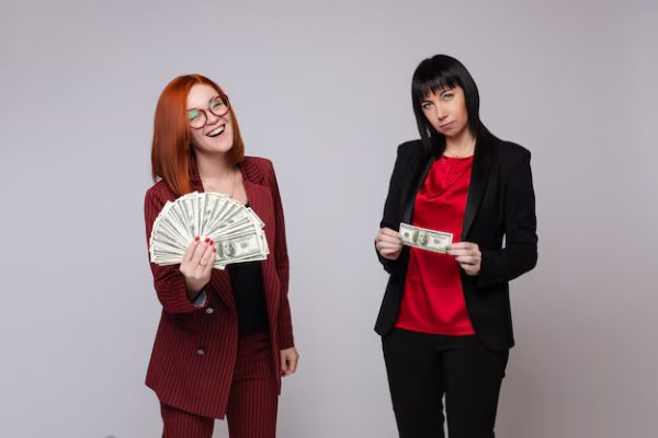 People – Women With Money Posing